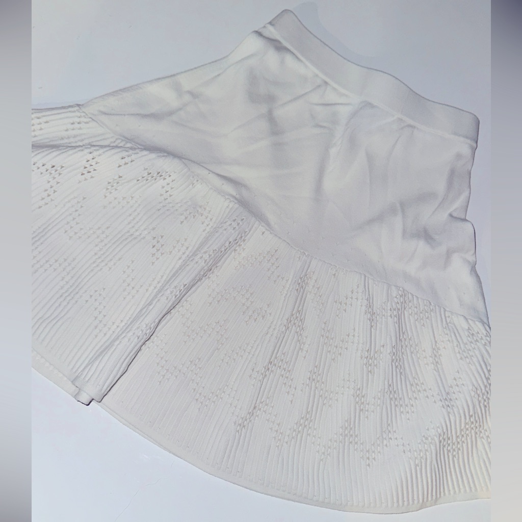 & Other Stories Aline Laser Cut White Skirt
